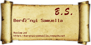 Berényi Samuella névjegykártya